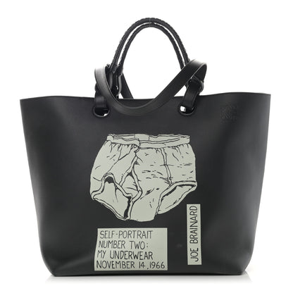 Loewe Calfskin Underwear Print Large Double Handle Tote Black 1 of 17