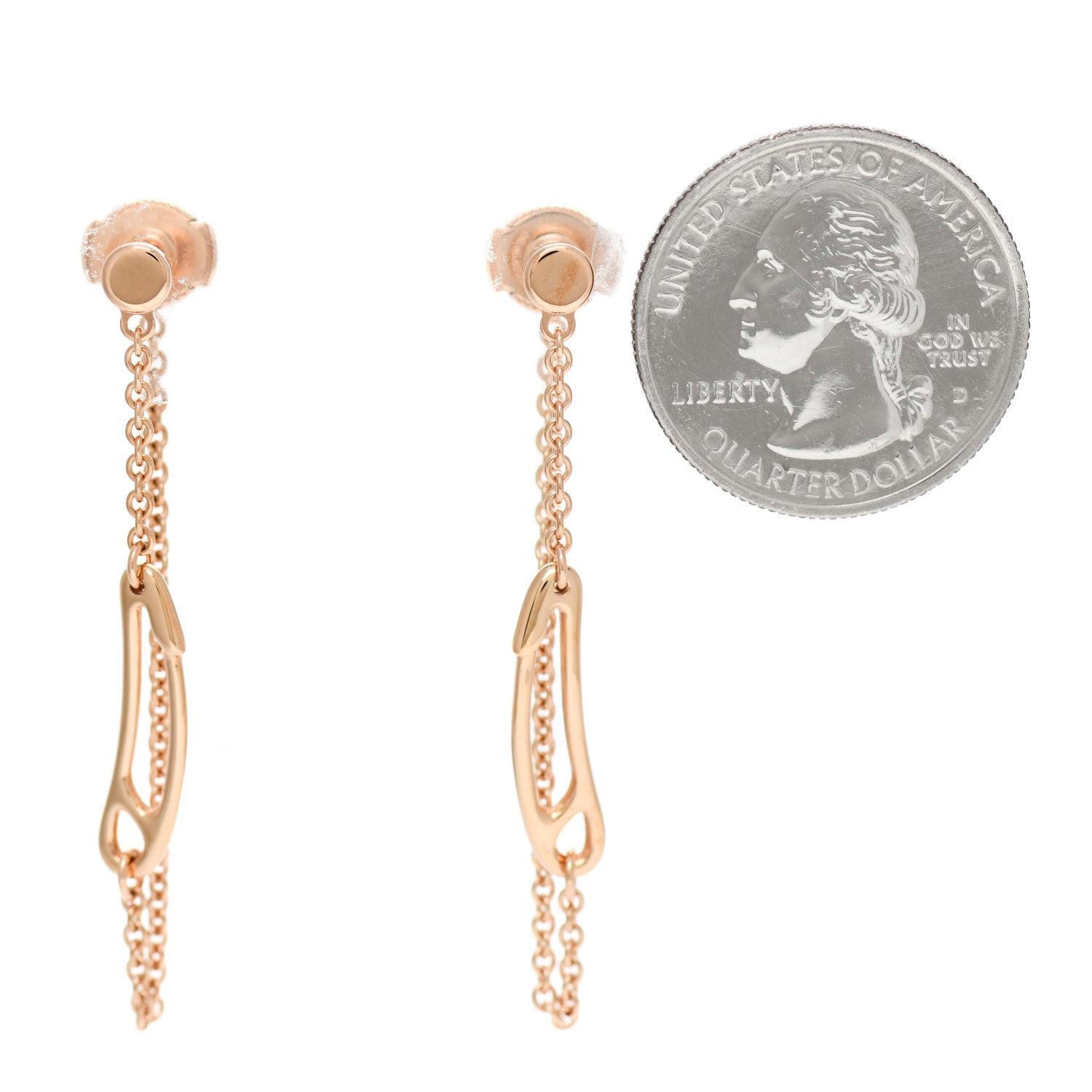 Hermes 18K Rose Gold TPM Chaine D'Ancre Punk Earrings 2 of 5