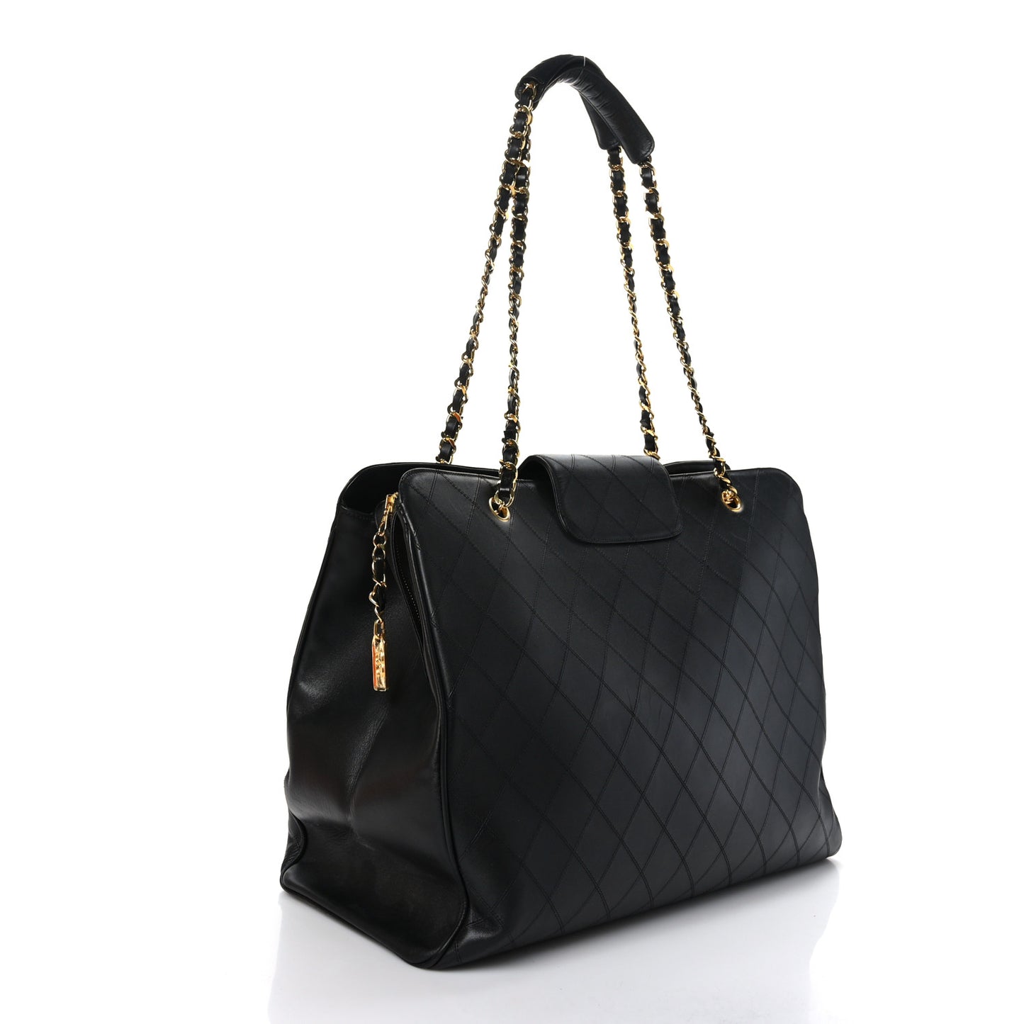 Calfskin Stitched XL Weekender Black