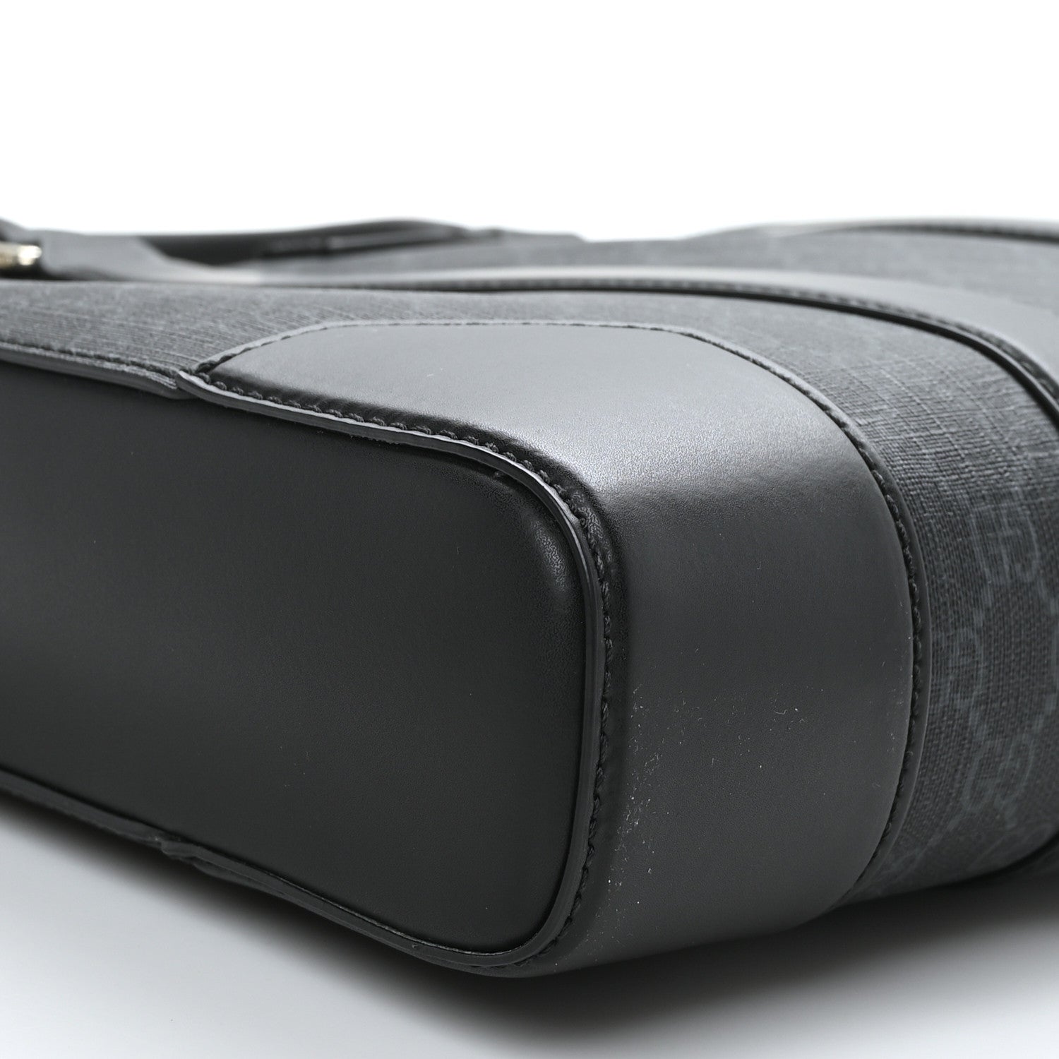 Gucci GG Supreme Monogram Appia Calfskin Web Briefcase Black 7 of 8