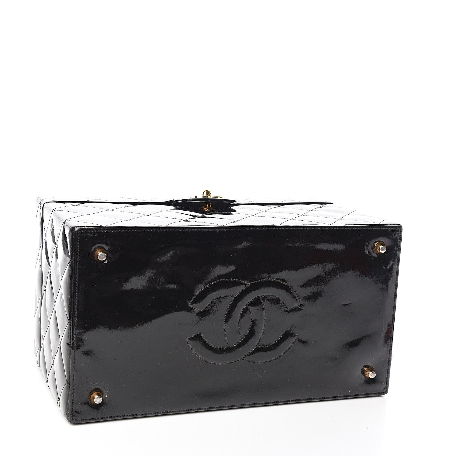 Chanel Patent Quilted Vanity Train Case Black 3 of 10