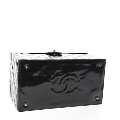 Chanel Patent Quilted Vanity Train Case Black 3 of 10