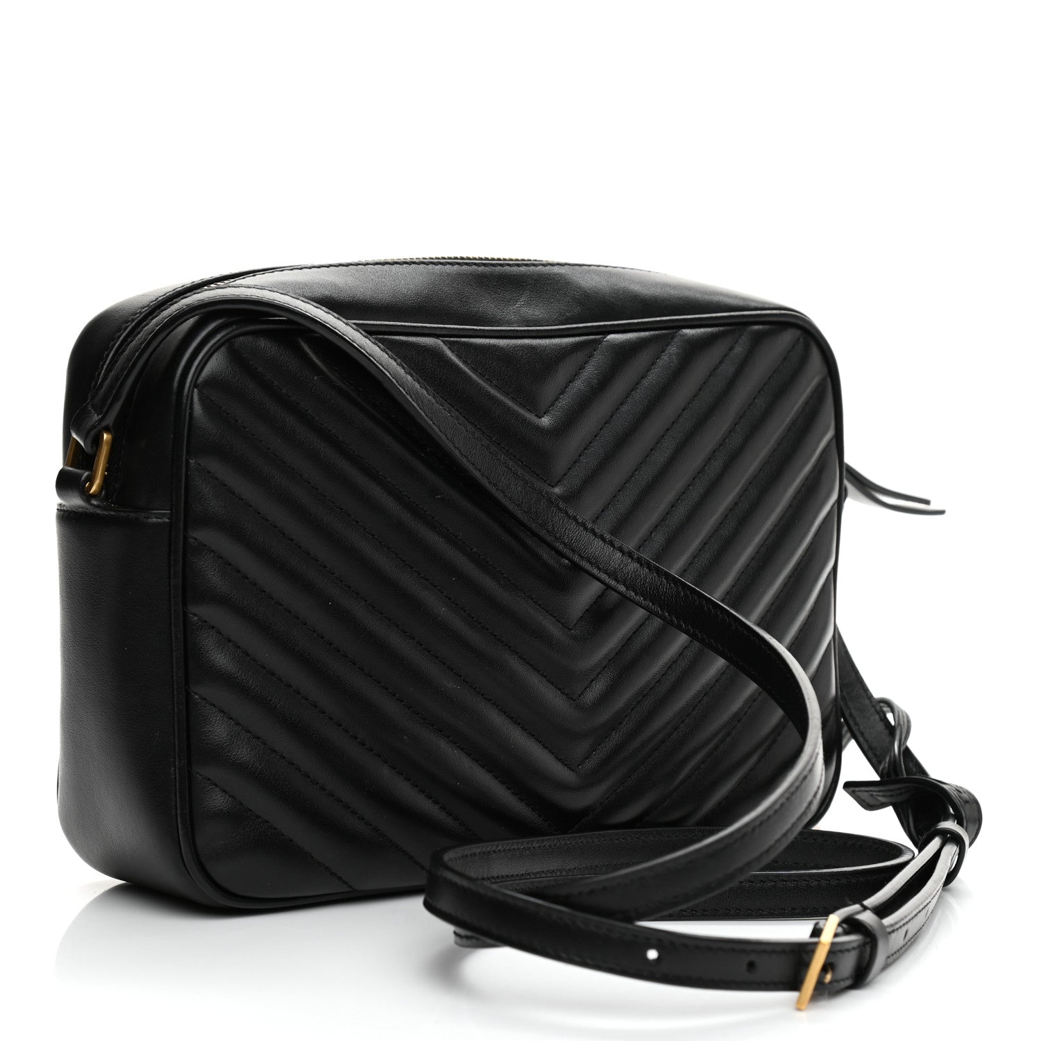 Saint Laurent Calfskin Matelasse Monogram Lou Camera Bag Black 3 of 12