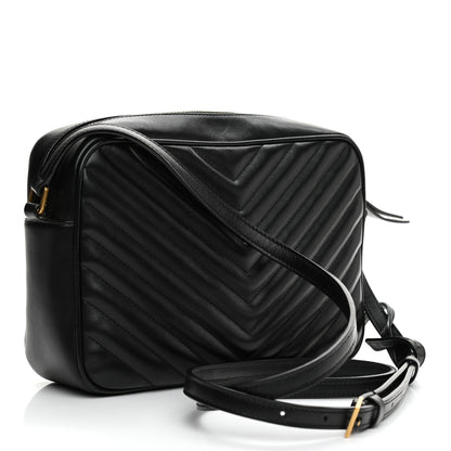 Saint Laurent Calfskin Matelasse Monogram Lou Camera Bag Black 3 of 12