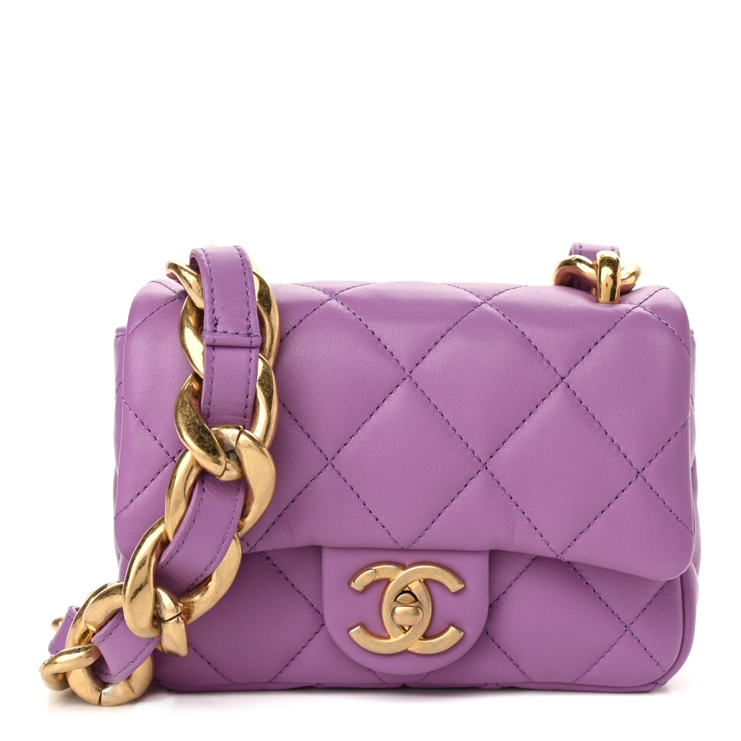 Chanel Lambskin Quilted Mini Funky Town Flap Purple 1 of 11