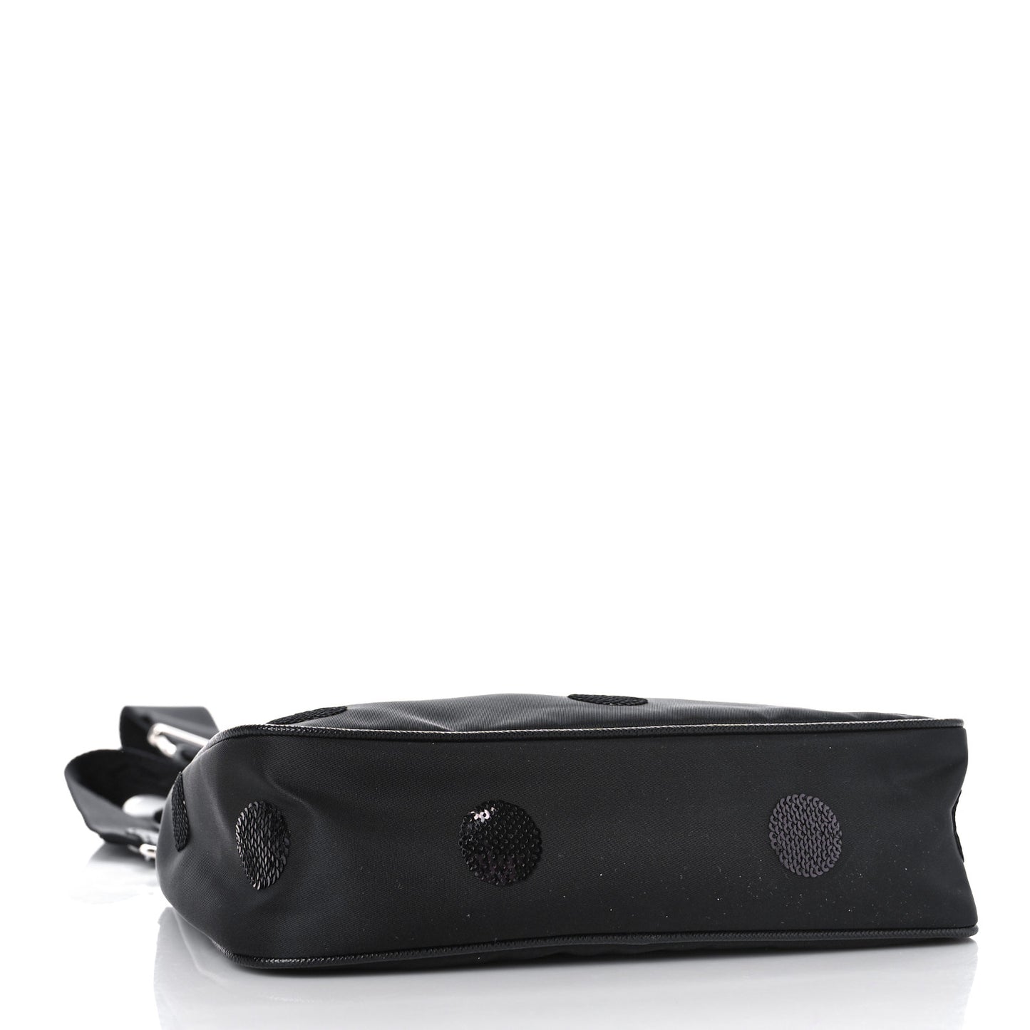 Nylon Sequin Embellished Polka Dot Re-Edition 2005 Shoulder Bag Black