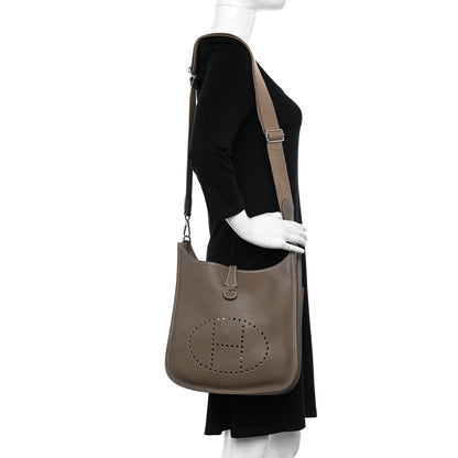 Hermes Taurillon Clemence Evelyne III PM Etoupe 2 of 10