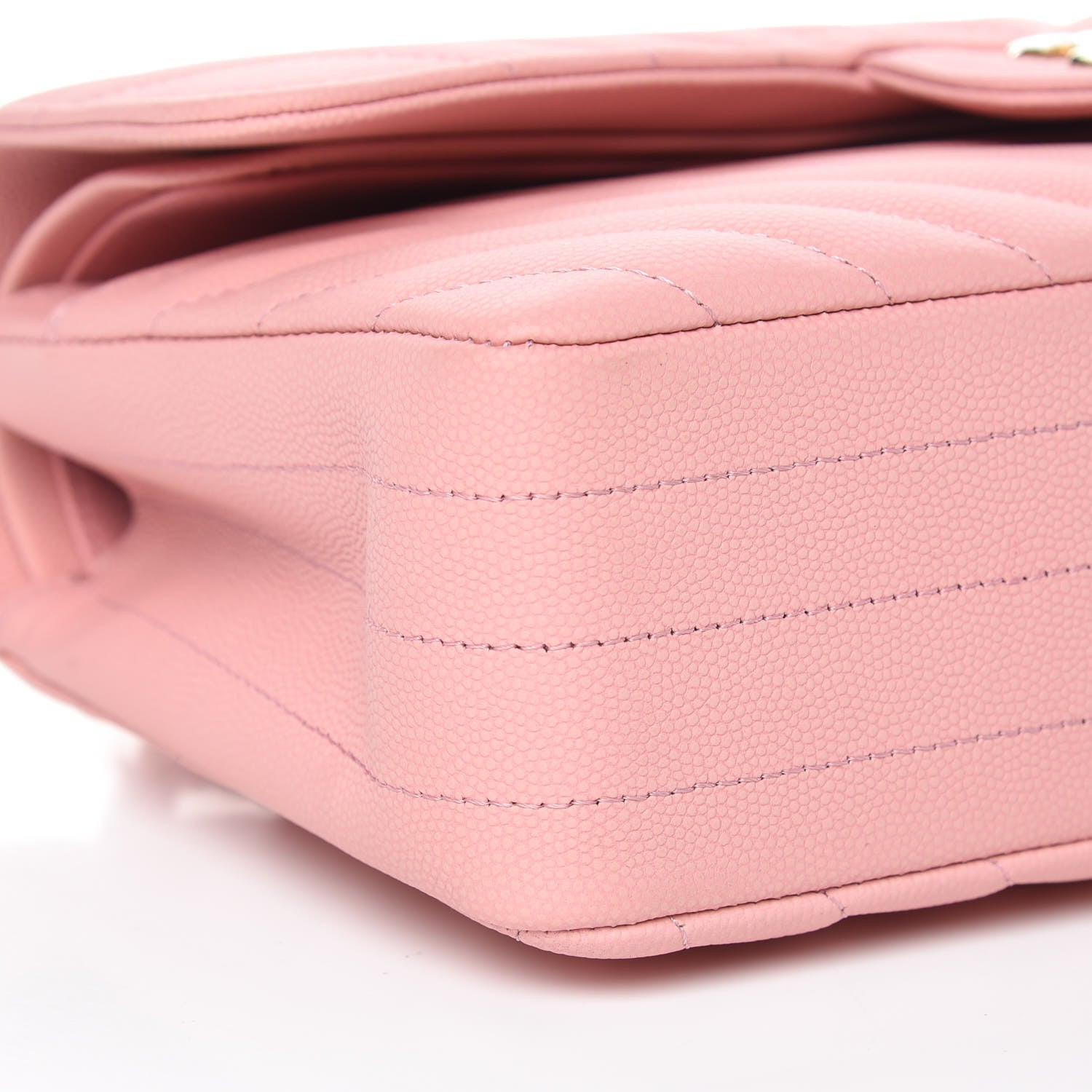 Chanel Caviar Chevron Quilted Small Double Flap Pink 5 of 11