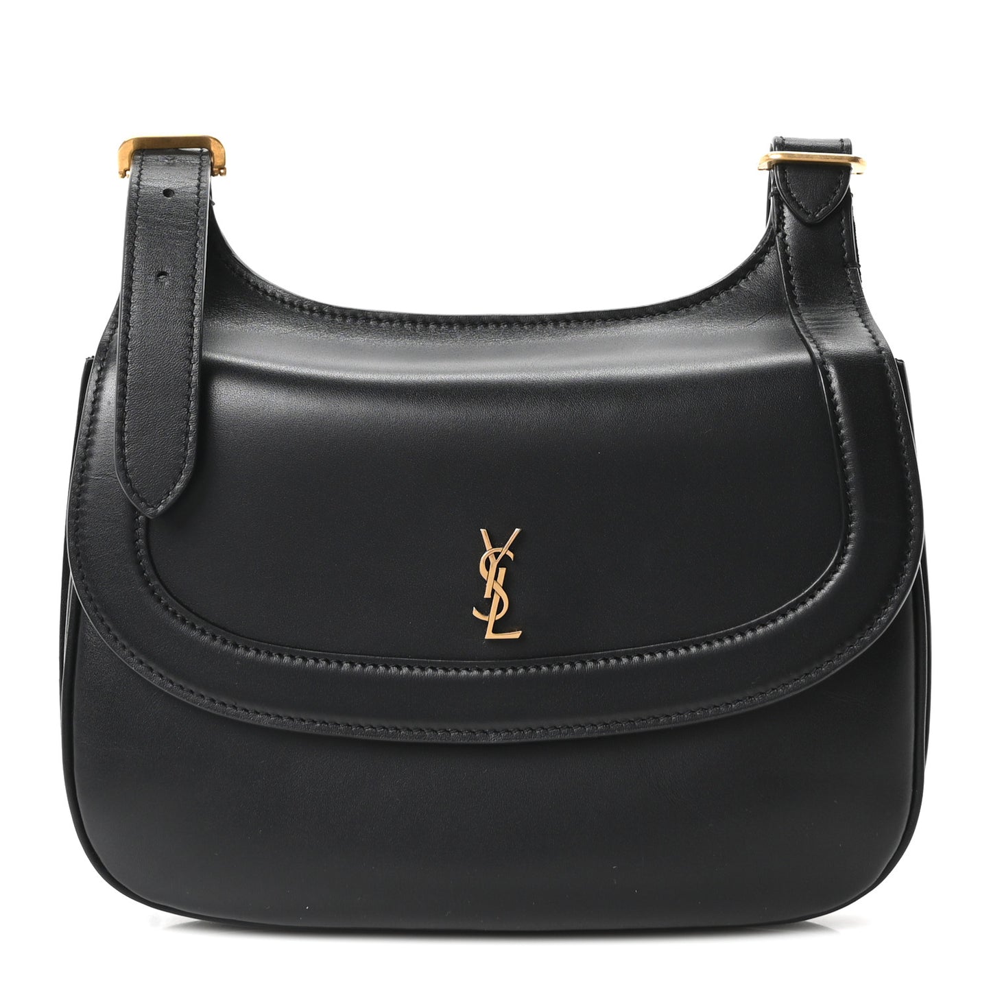 Smooth Calfskin Small Charlie Shoulder Bag Black