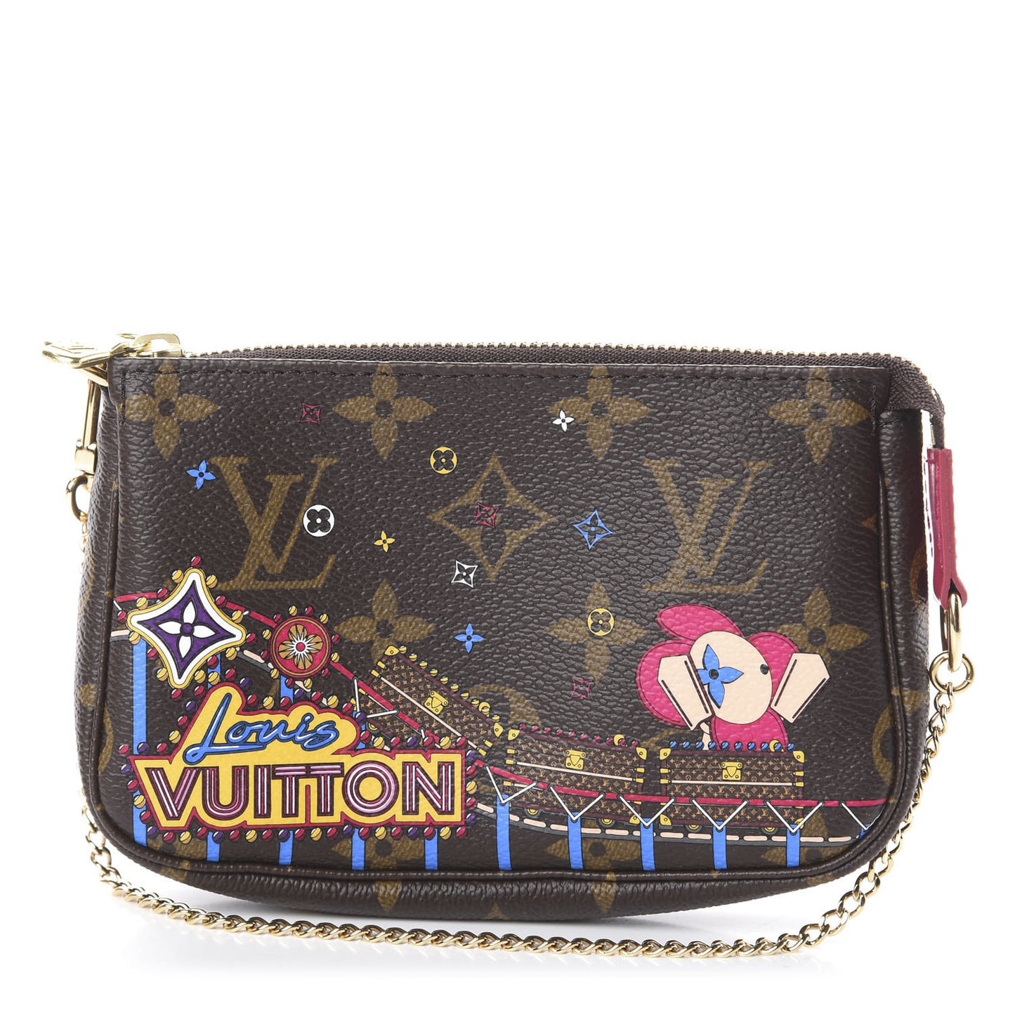 Monogram 2020 Christmas Animation Roller Coaster Mini Pochette Accessories Pivoine