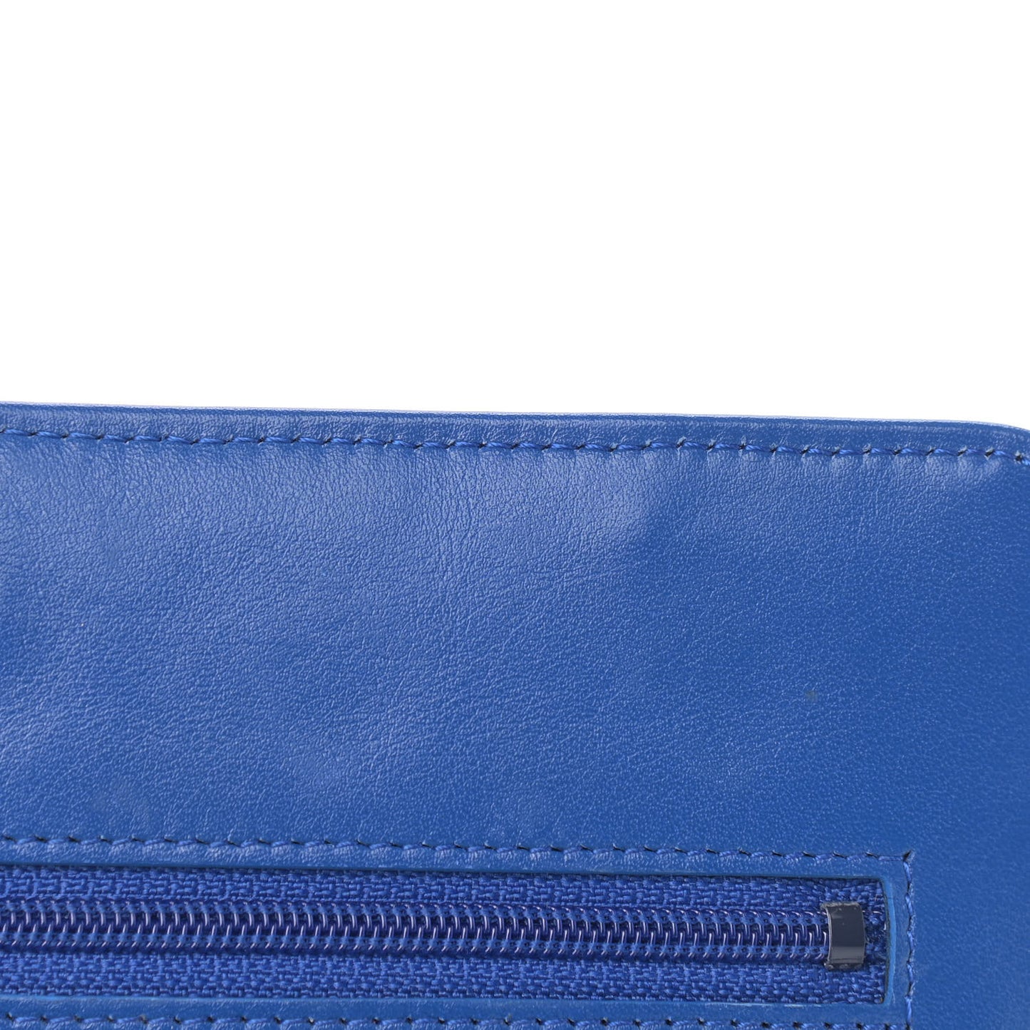 Patent Quilted Wallet On Chain WOC Dark Blue