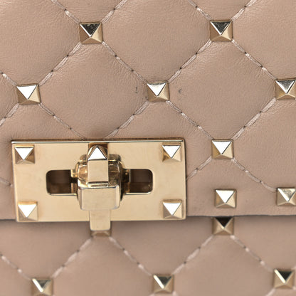 Valentino Garavani Nappa Medium Rockstud Spike Shoulder Bag Poudre 10 of 12