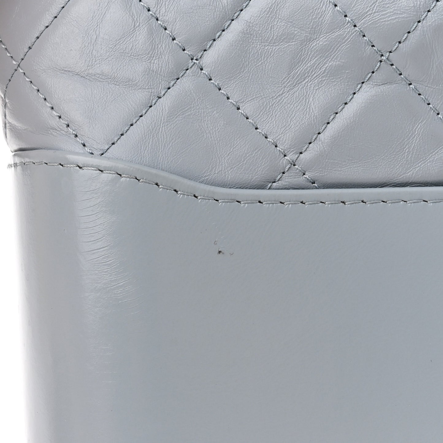 Aged Calfskin Quilted Medium Gabrielle Hobo Light Blue