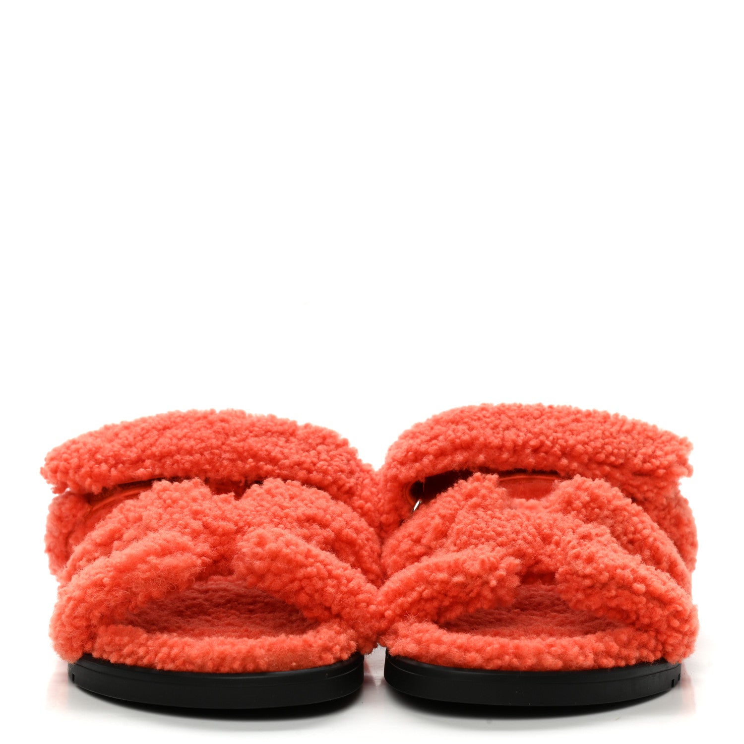 Hermes Woolskin Womens Chypre Sandals 38 Orange 2 of 8