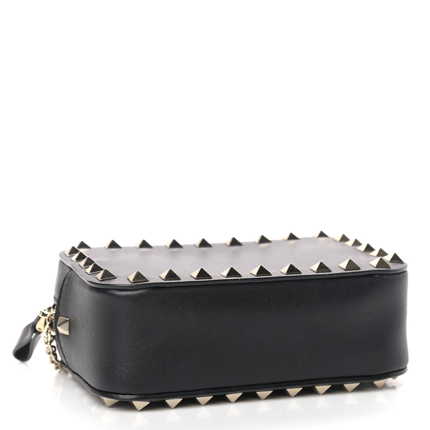 Valentino Garavani Calfskin Small Rockstud Chain Camera Crossbody Bag Black 4 of 9