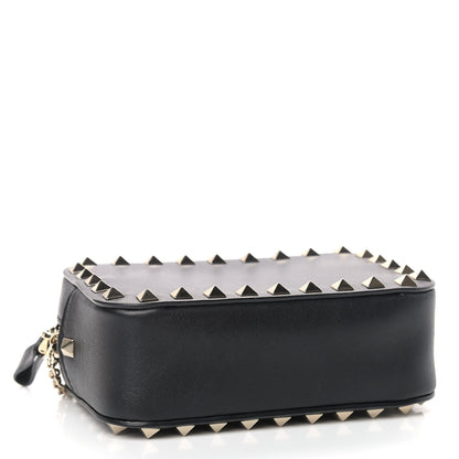 Valentino Garavani Calfskin Small Rockstud Chain Camera Crossbody Bag Black 4 of 9