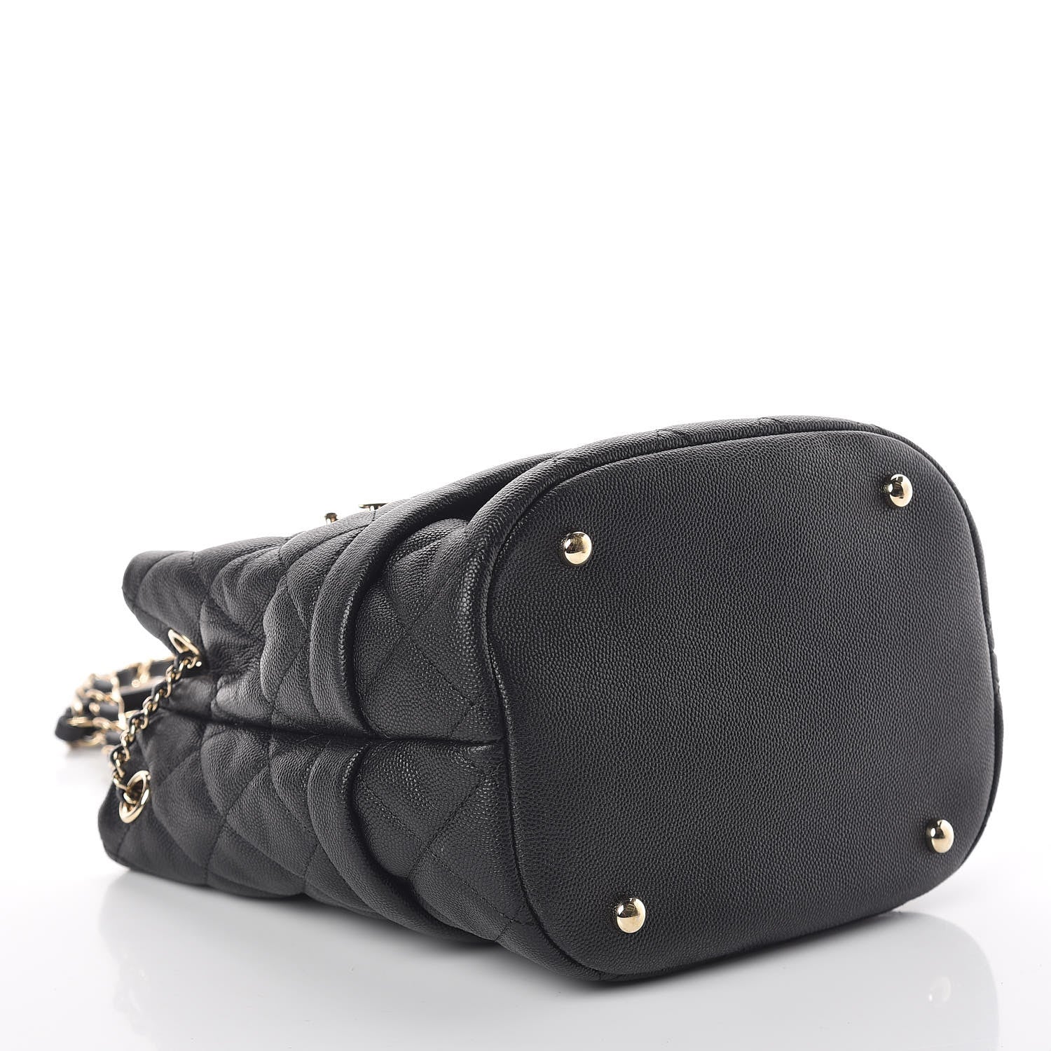 Chanel Caviar Quilted Rolled Up Bucket Drawstring Bag Black 4 of 9