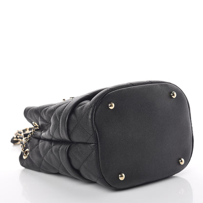 Chanel Caviar Quilted Rolled Up Bucket Drawstring Bag Black 4 of 9