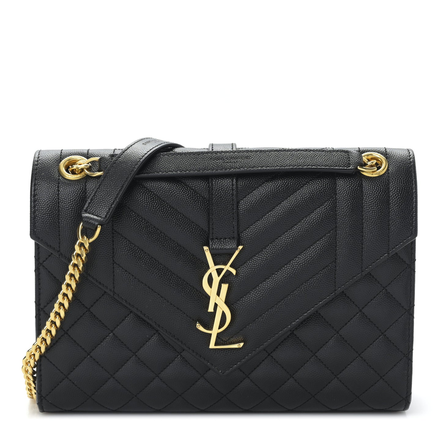 Grain De Poudre Textured Mixed Matelasse Triquilt Medium Monogram Satchel Black
