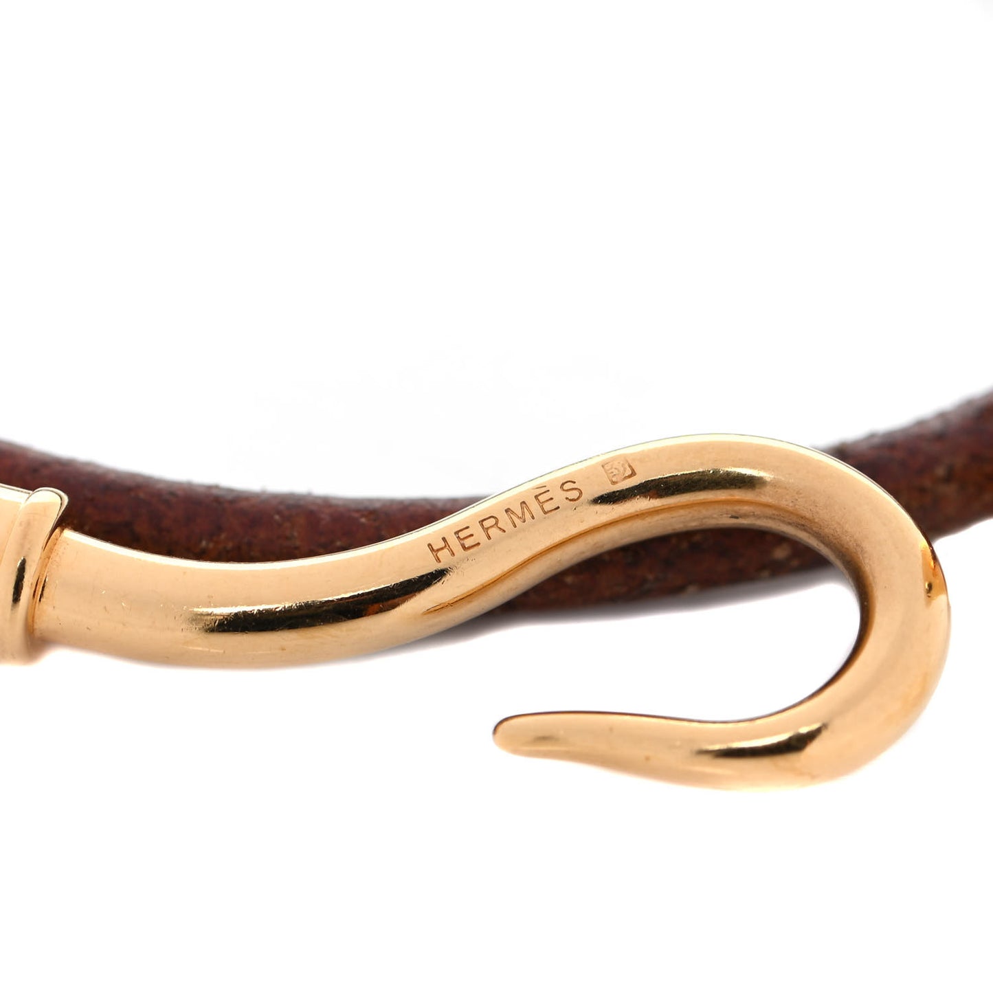 Natural Bridle Jumbo Hook Double Tour Bracelet Bouton