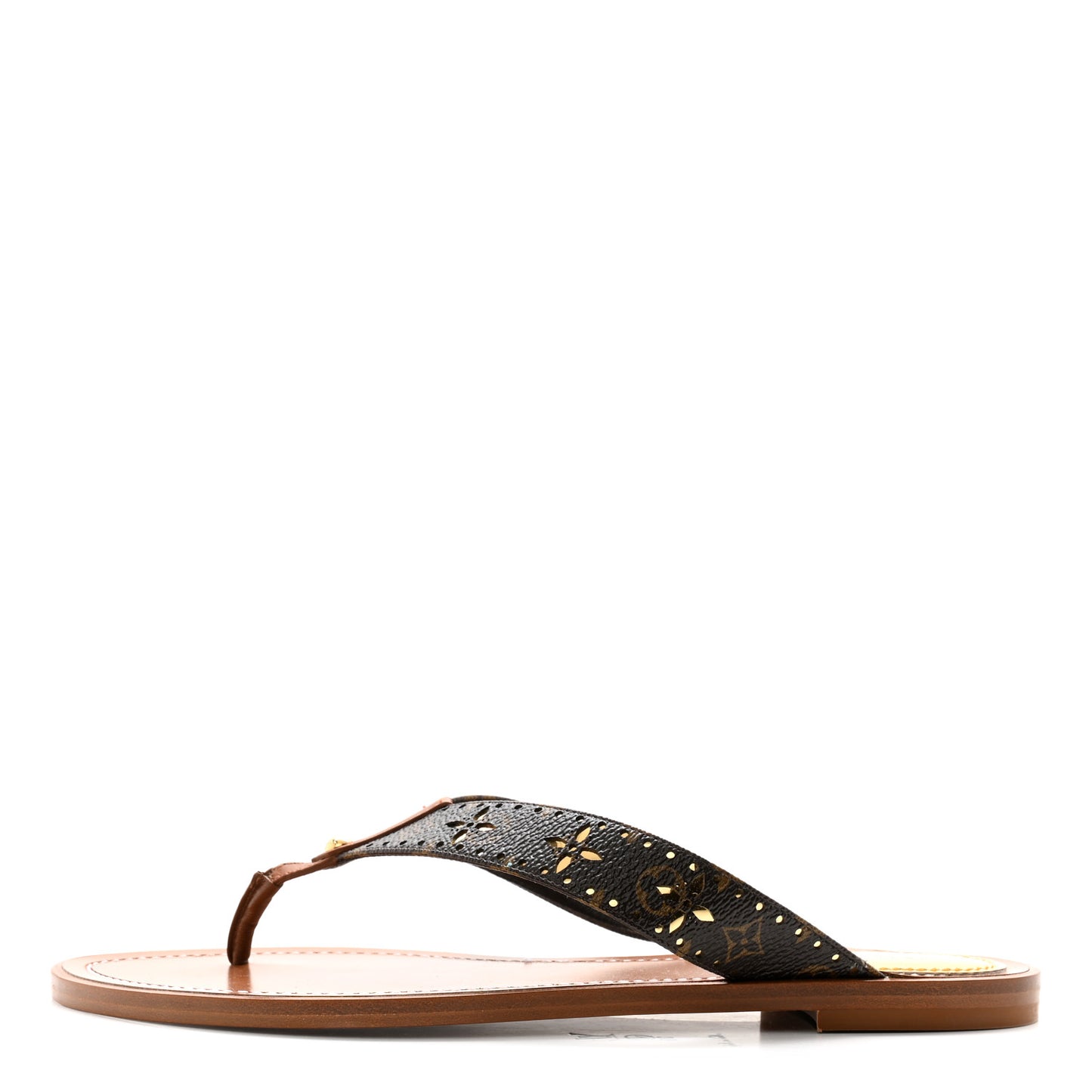 Monogram Sunny Flat Thong Sandals 39 Brown