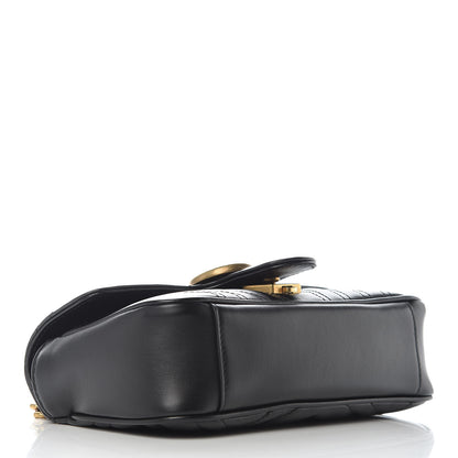 Gucci Calfskin Matelasse Mini GG Marmont Shoulder Bag Black 4 of 10