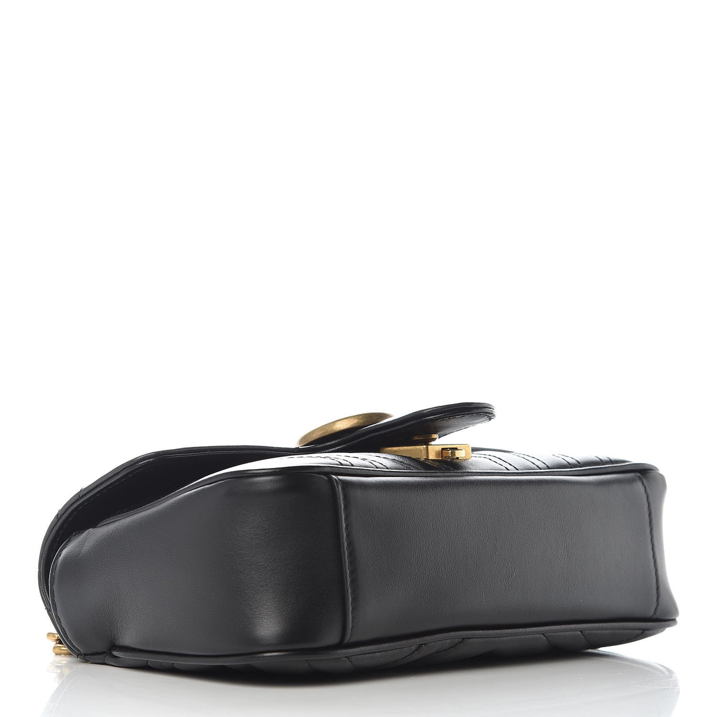Calfskin Matelasse Mini GG Marmont Shoulder Bag Black