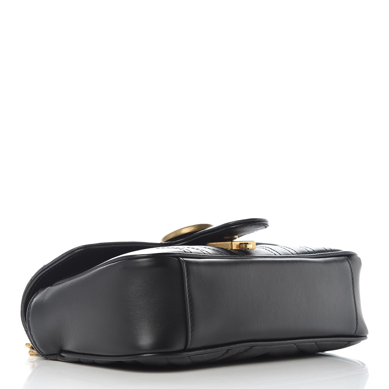 Gucci Calfskin Matelasse Mini GG Marmont Shoulder Bag Black 4 of 10