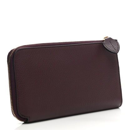 Burberry Grained Calfskin Zip Wallet Burgundy 4 of 13