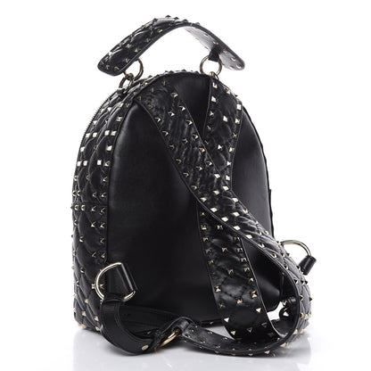 Valentino Garavani Nappa Quilted Small Rockstud Spike Backpack Black 3 of 12