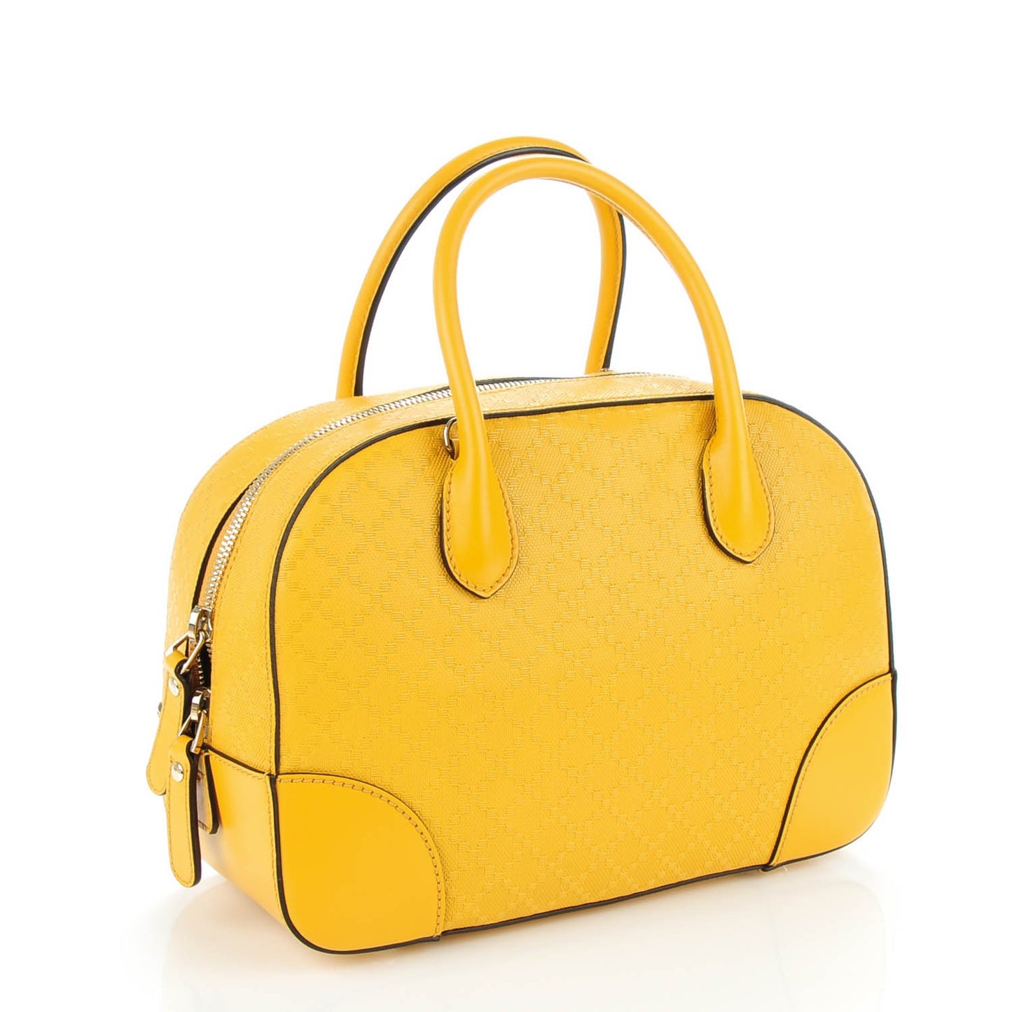 Calfskin Diamante Small Top Handle Bag Yellow