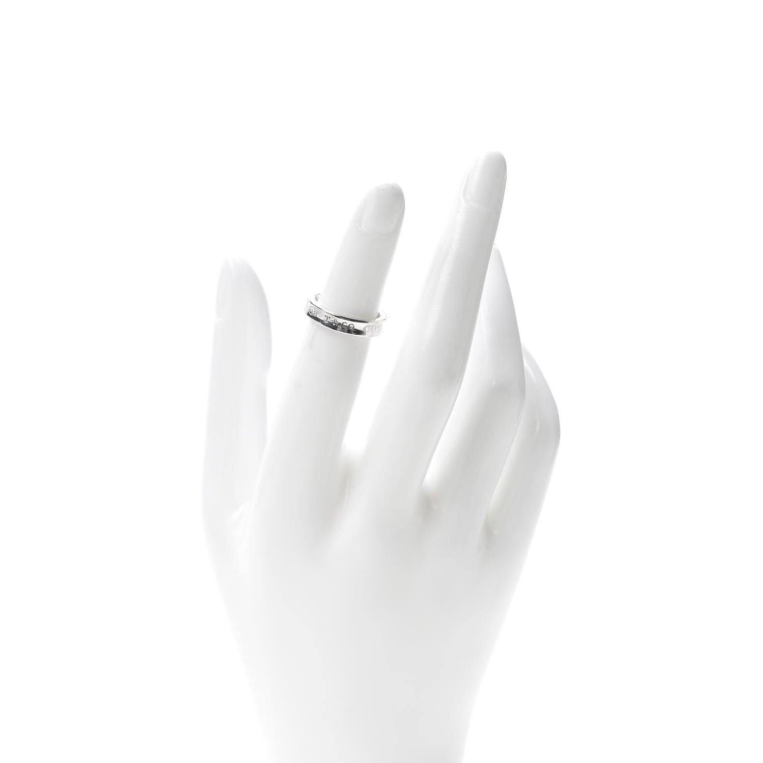 Tiffany Sterling Silver Narrow 1837 Band Ring 46 3.75 2 of 6