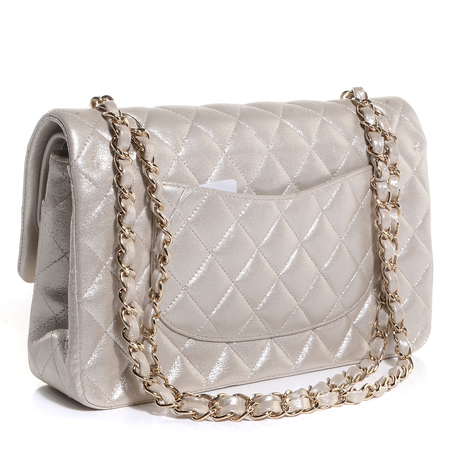 Chanel Iridescent Calfskin Medium Double Flap Light Gold 3 of 8