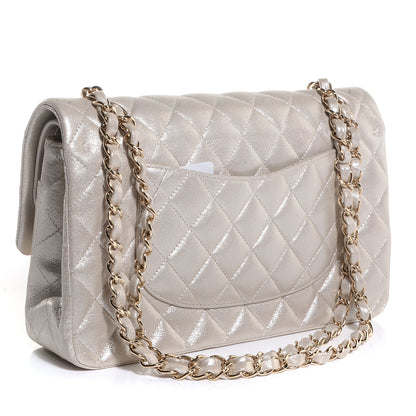 Chanel Iridescent Calfskin Medium Double Flap Light Gold 3 of 8