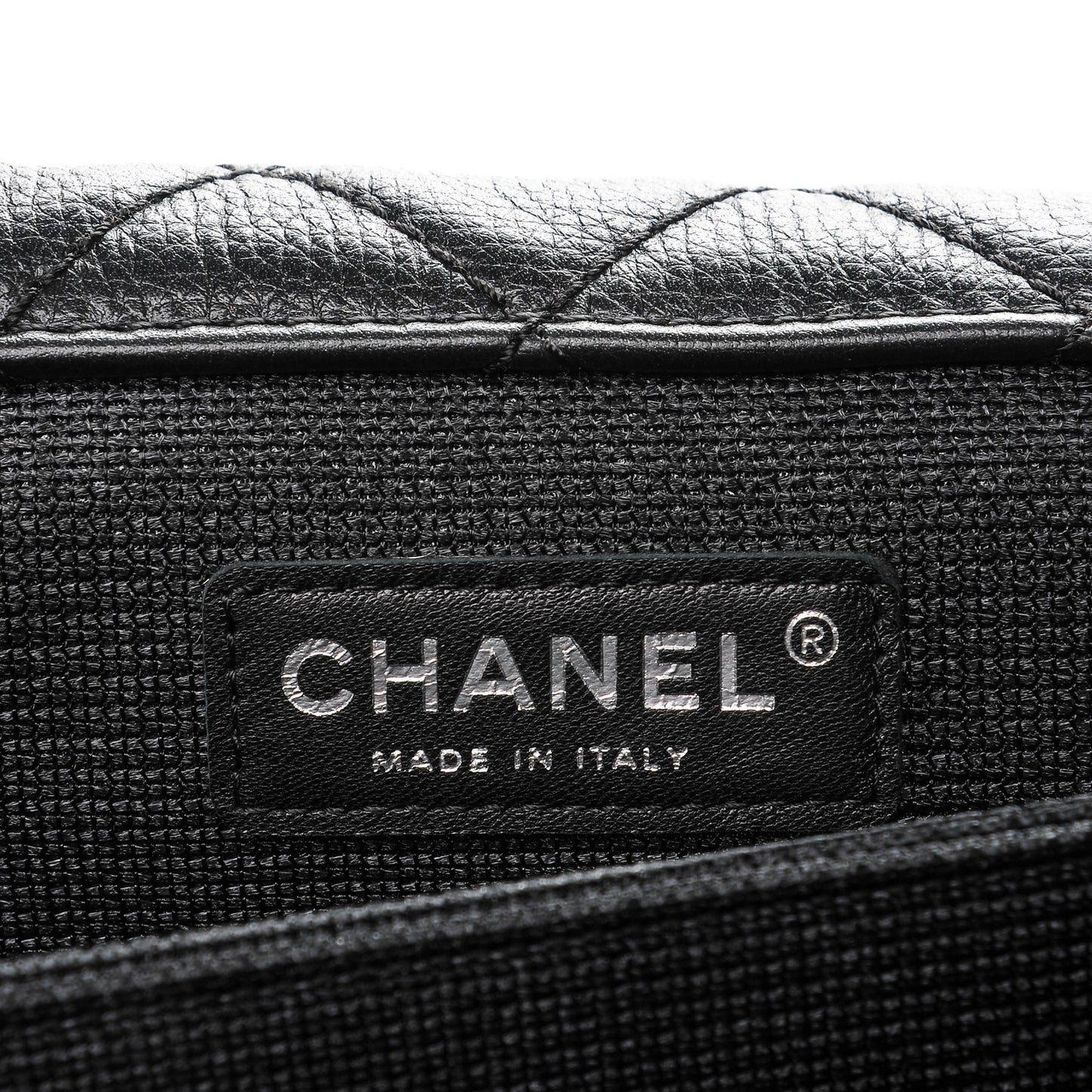 Calfskin Quilted XXL Travel Flap Bag Black