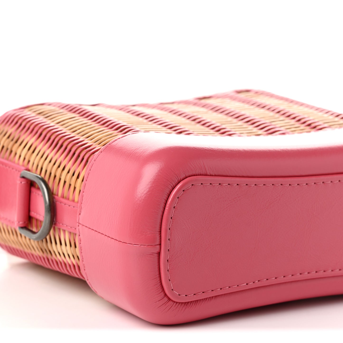 Rattan Calfskin Small Gabrielle Hobo Beige Pink