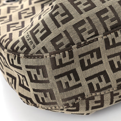 Fendi Zucchino Vitello Drawstring Shoulder Bag Testa di Moro Beige 6 of 7