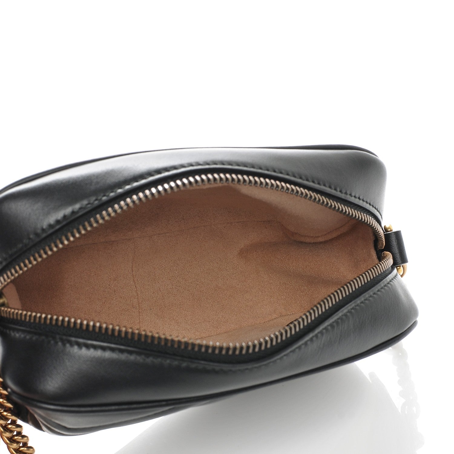 Gucci Calfskin Matelasse Mini GG Marmont Chain Shoulder Bag Black 5 of 6