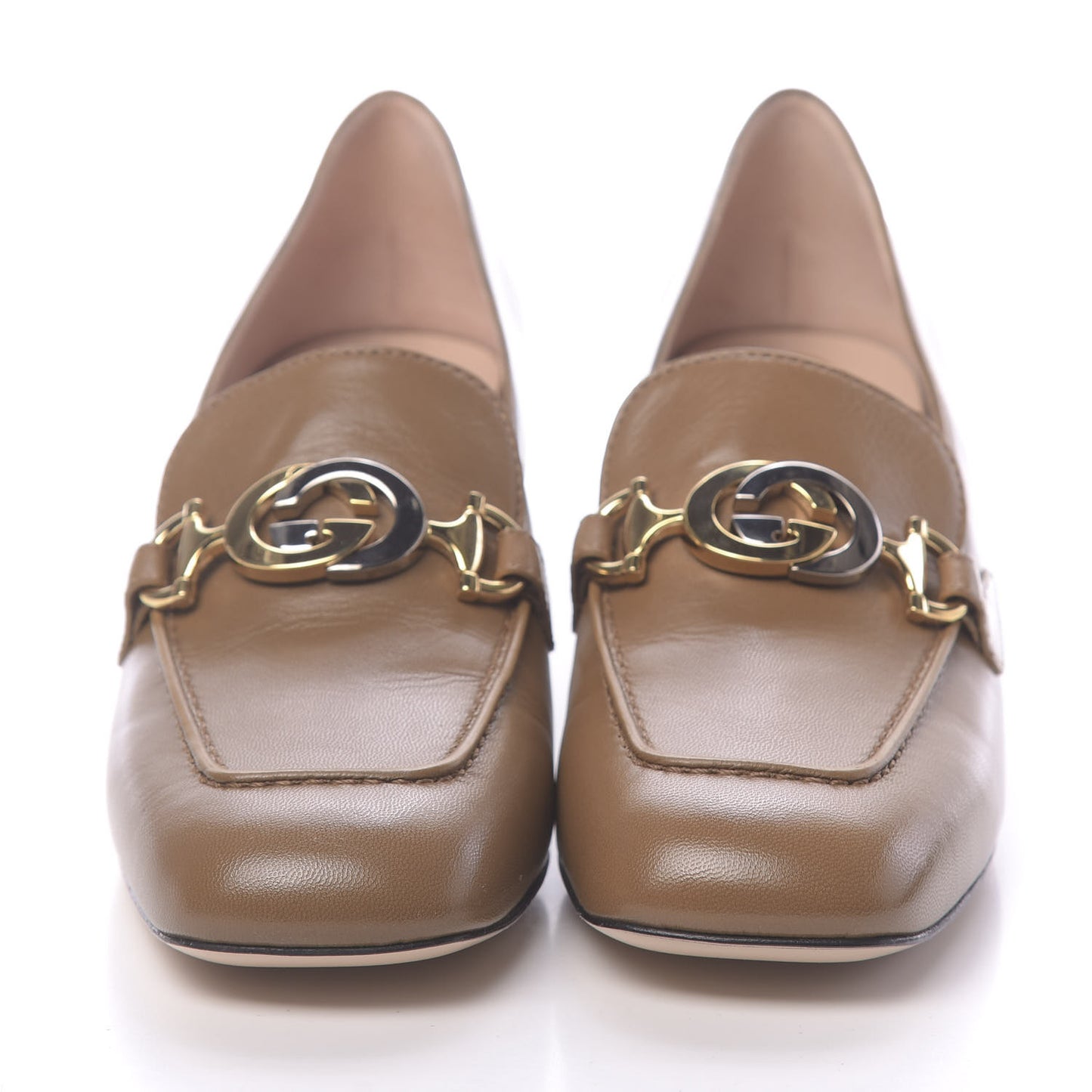 Malaga Kid Zumi Mid Heel Loafers 38.5 Friky Taupe