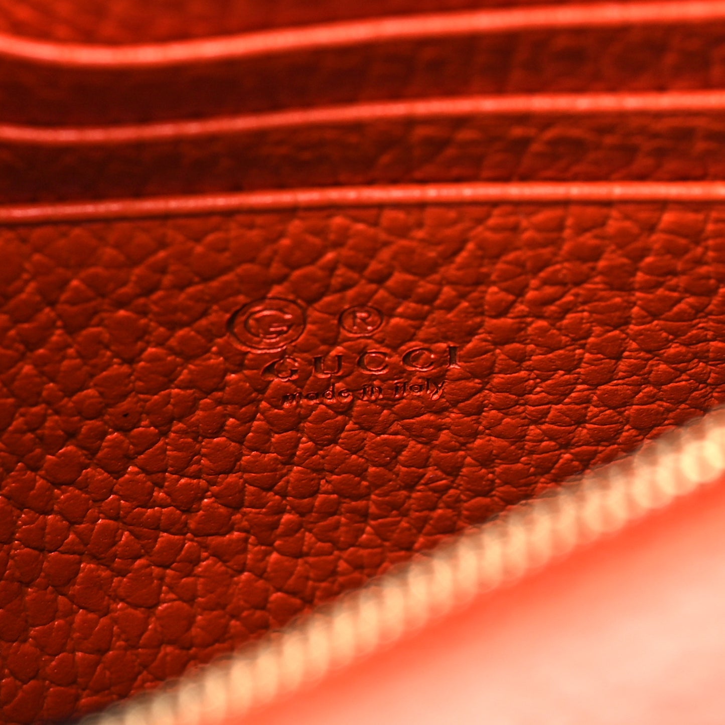 Dollar Calfskin Medium Betty Chain Wallet Sun Orange