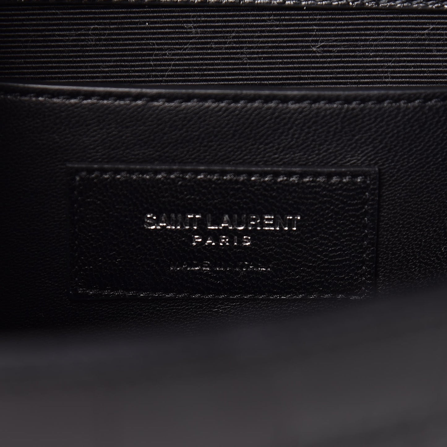 Calfskin Crocodile Embossed Medium Classic Monogram Kate Tassel Satchel Black