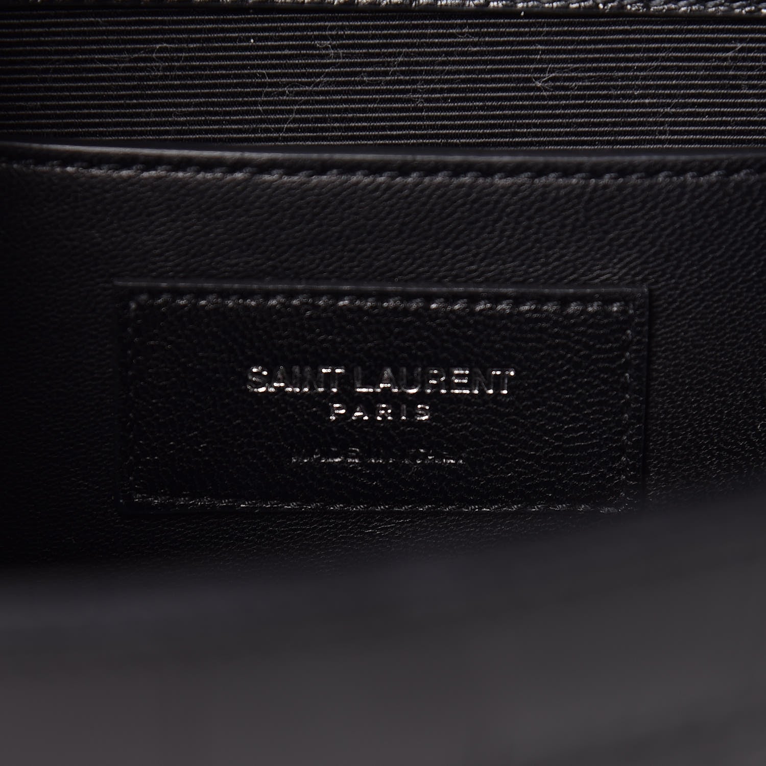 Saint Laurent Calfskin Crocodile Embossed Medium Classic Monogram Kate Tassel Satchel Black 6 of 13