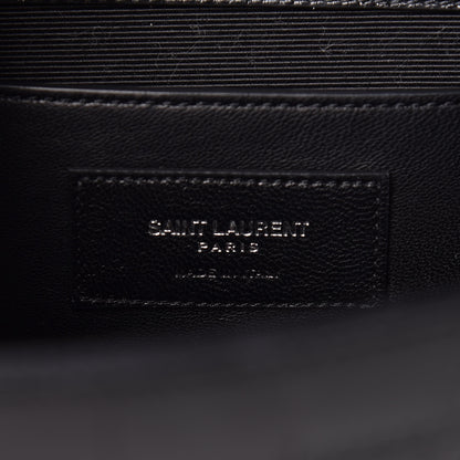 Saint Laurent Calfskin Crocodile Embossed Medium Classic Monogram Kate Tassel Satchel Black 6 of 13