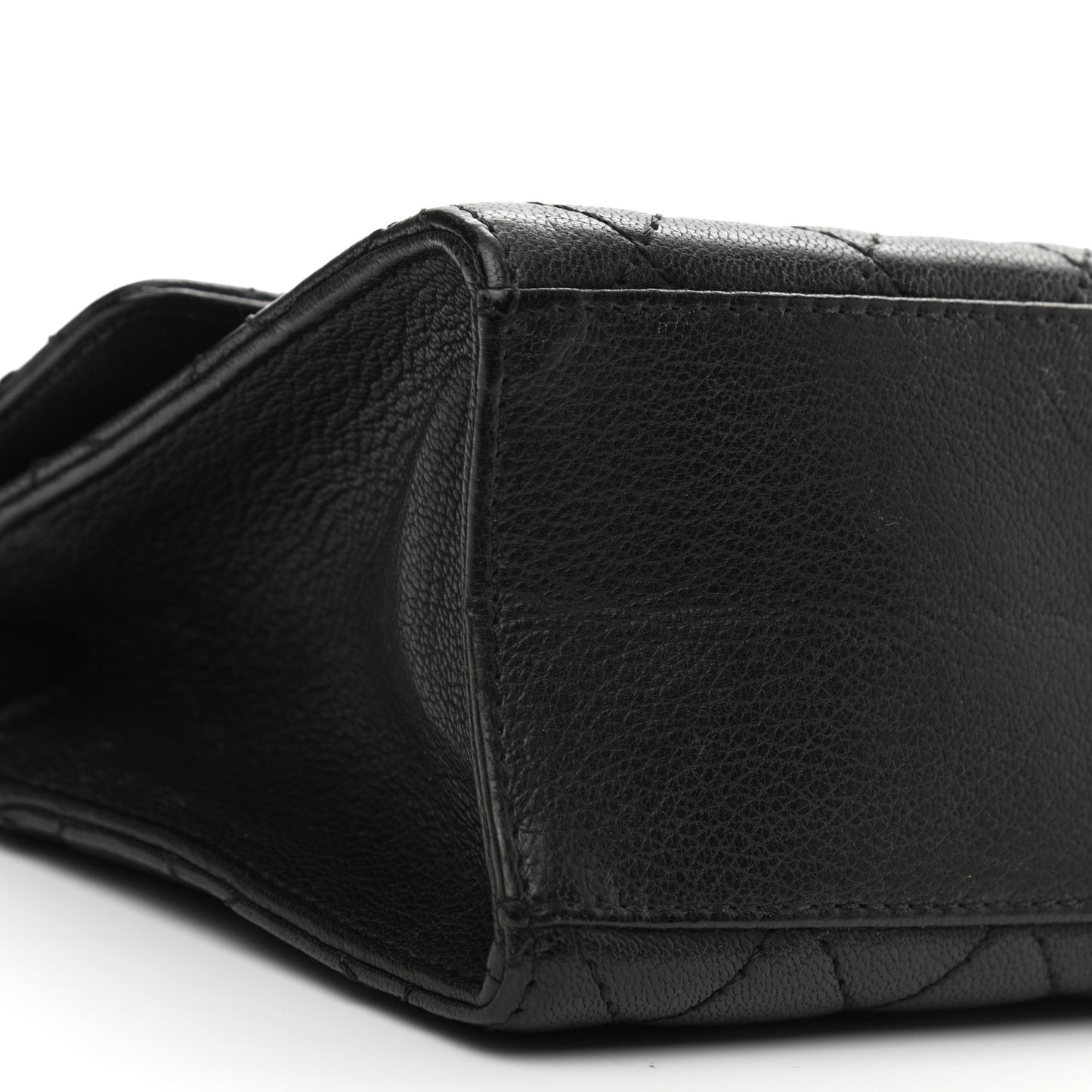 Goatskin Quilted Rita Flap Black