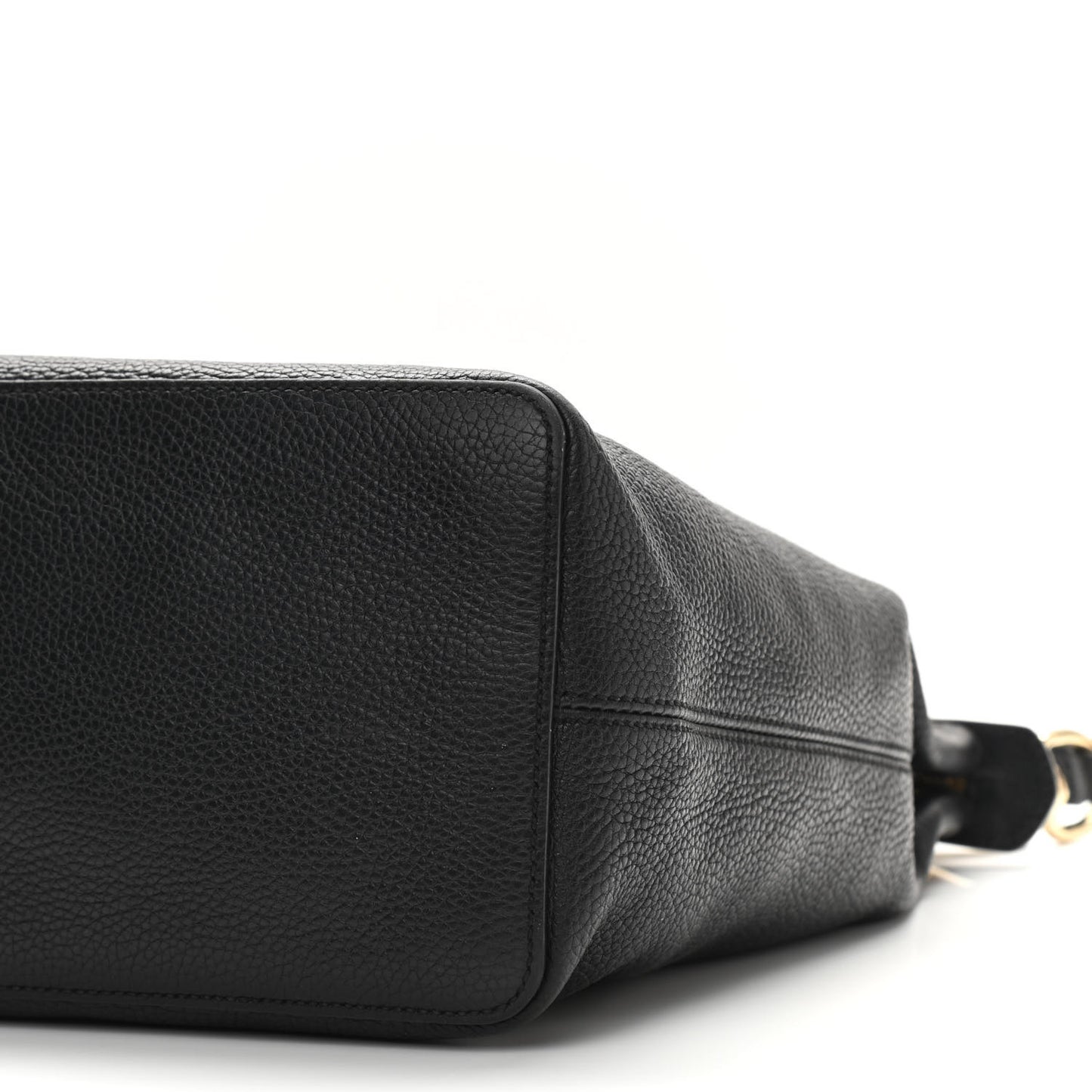 Pebbled Calfskin Large Soho Hobo Black