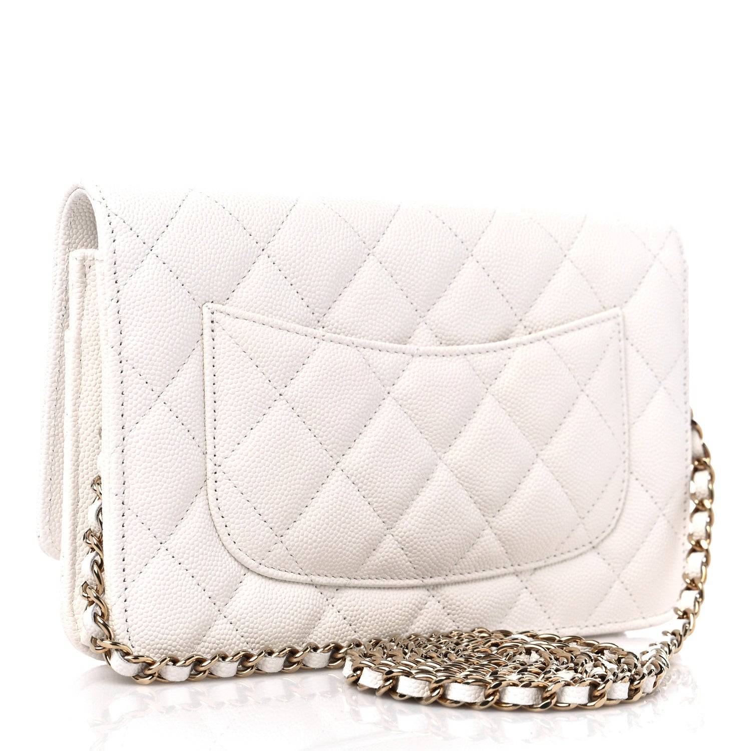 Chanel Caviar Quilted Wallet On Chain WOC White 3 of 11
