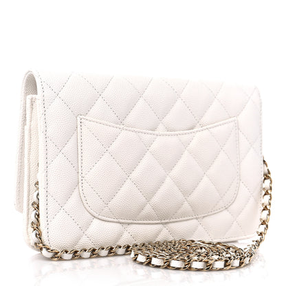 Chanel Caviar Quilted Wallet On Chain WOC White 3 of 11