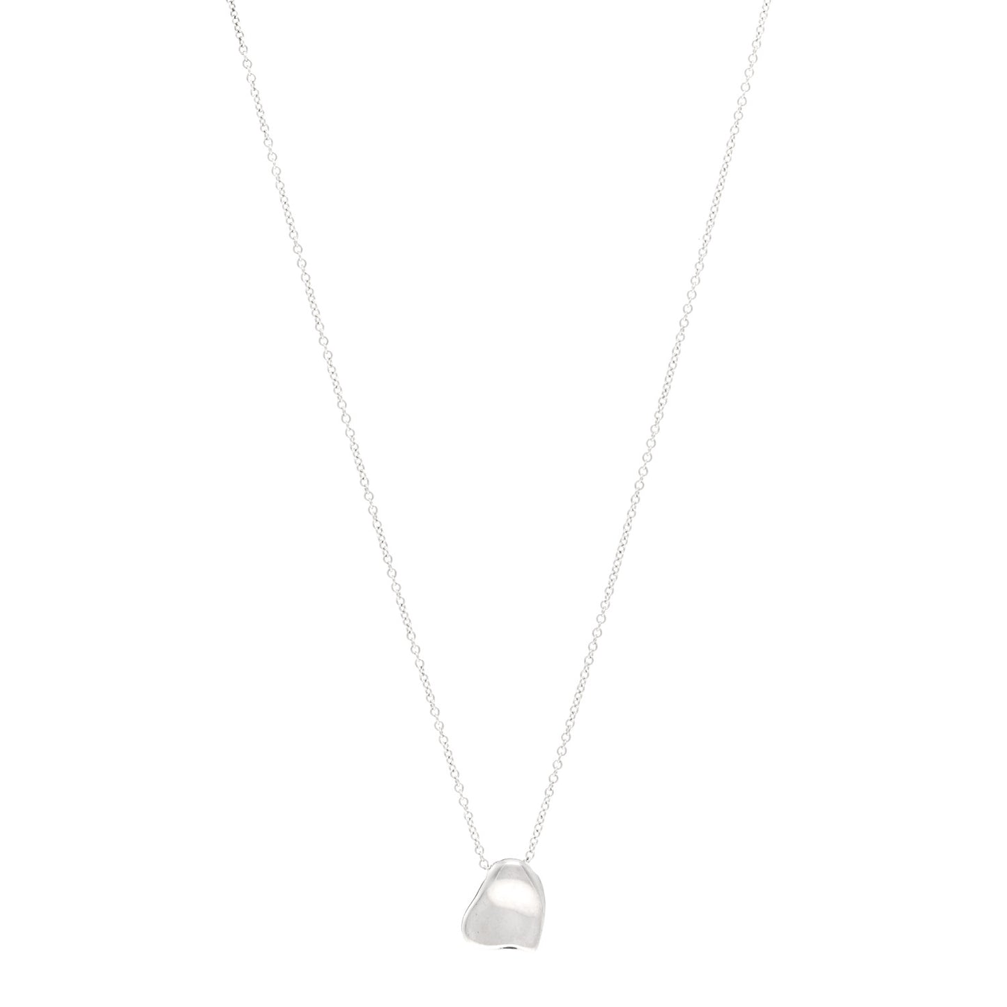 Sterling Silver 11mm Elsa Peretti Full Heart Pendant Necklace