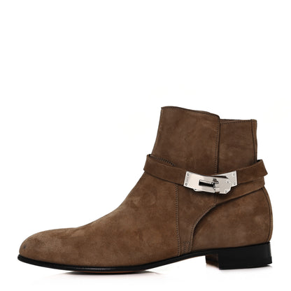 Hermes Suede Neo Low Boots 38 Ecorce 1 of 10