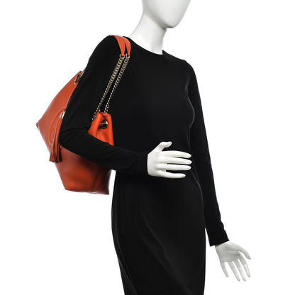Gucci Pebbled Calfskin Medium Soho Chain Shoulder Bag Sun Orange 2 of 7